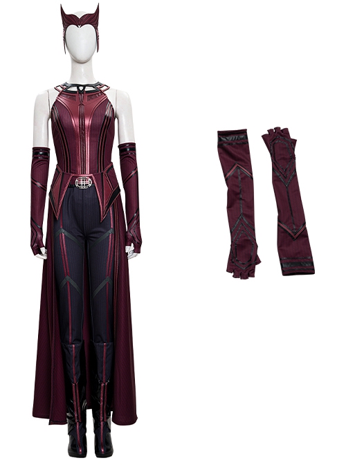 Wanda Vision Halloween Cosplay Scarlet Witch Wanda Django Maximoff Battle Suit Accessories Red Gloves