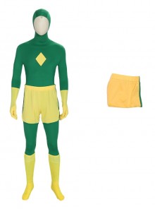 Wanda Vision Halloween Cosplay Vision Green Bodysuit Yellow Cloak Costume Yellow Shorts