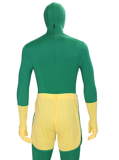 Wanda Vision Halloween Cosplay Vision Green Bodysuit Yellow Cloak Costume Yellow Shorts