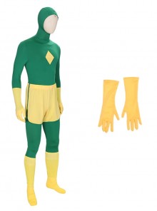 Wanda Vision Halloween Cosplay Vision Green Bodysuit Yellow Cloak Accessories Yellow Gloves