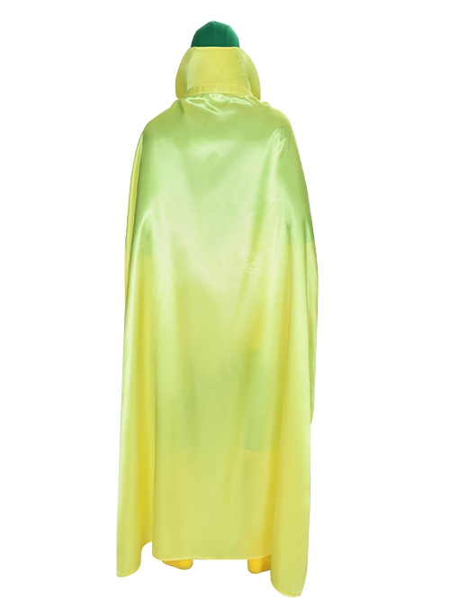 Wanda Vision Halloween Cosplay Vision Green Bodysuit Yellow Cloak Costume Yellow Cloak