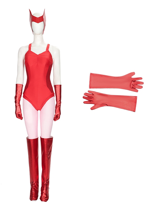 Wanda Vision Halloween Cosplay Scarlet Witch Wanda Maximoff Accessories Red Gloves