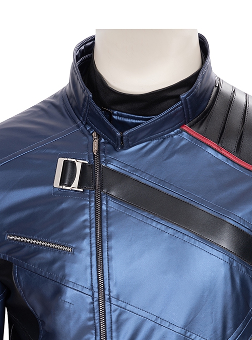 The Falcon And The Winter Soldier Halloween Cosplay Bucky Barnes Winter Soldier Costume Blue One Arm Jacket