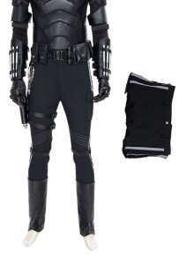 The Batman Halloween Cosplay Bruce Wayne Black Battle Suit Costume Black Pants