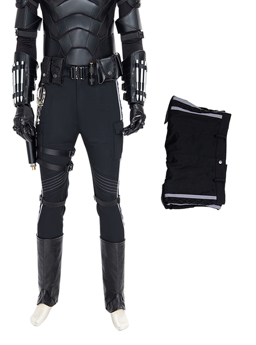 The Batman Halloween Cosplay Bruce Wayne Black Battle Suit Costume Black Pants