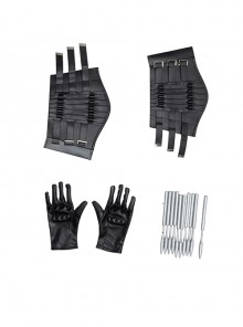 The Batman Halloween Cosplay Bruce Wayne Black Battle Suit Accessories Wrist Guards And Gloves