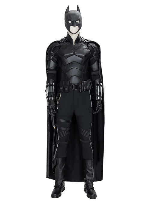 The Batman Halloween Cosplay Bruce Wayne Black Battle Suit Accessories Black Boots