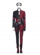 The Suicide Squad Halloween Cosplay Harley Quinn Costume Black-Red Short Jacket