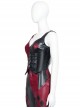 The Suicide Squad Halloween Cosplay Harley Quinn Costume Black-Red Vest