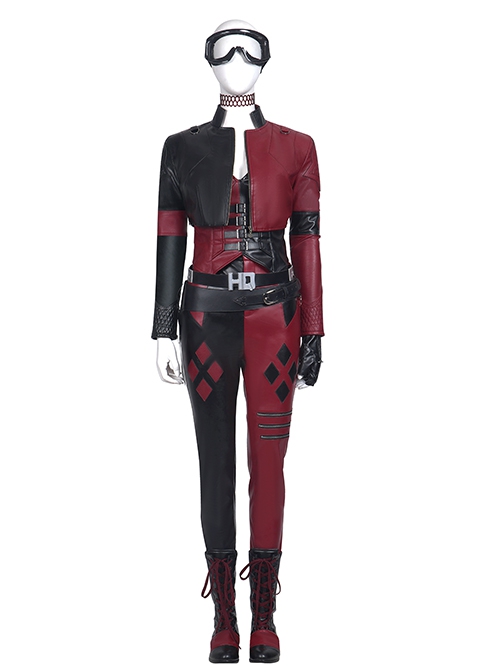 The Suicide Squad Halloween Cosplay Harley Quinn Costume Black-Red Vest