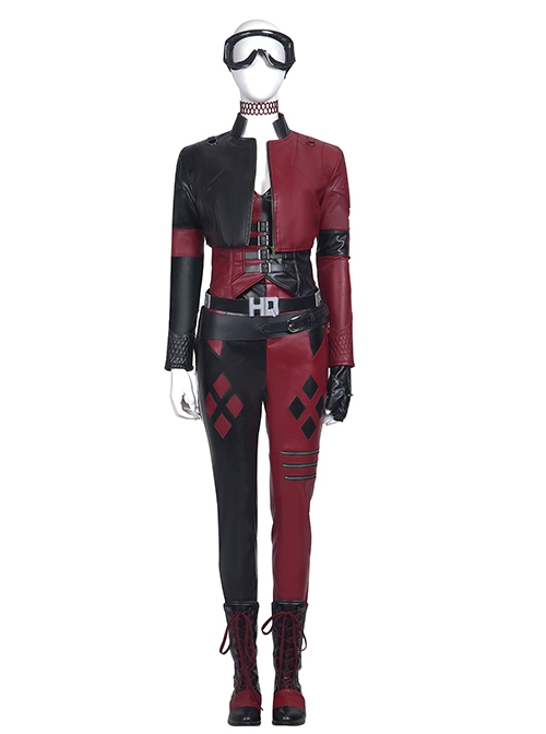 The Suicide Squad Halloween Cosplay Harley Quinn Accessories Black-Red Boots