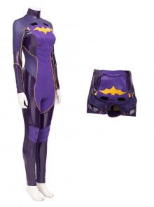 Game Batman Gotham Knights Halloween Cosplay Batwoman Battle Suit Costume Purple Bodysuit