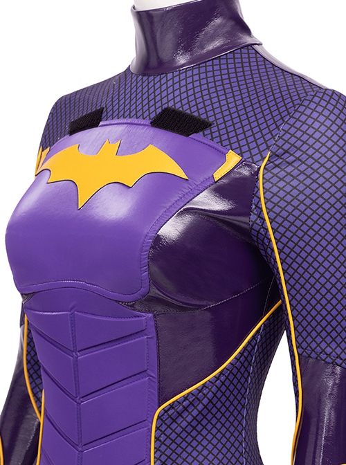 Game Batman Gotham Knights Halloween Cosplay Batwoman Battle Suit Costume Purple Bodysuit