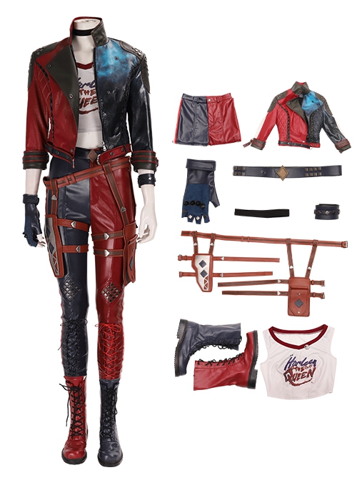 Suicide Squad Kill The Justice League Halloween Cosplay Harley Quinn Costume Set