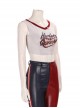 Suicide Squad Kill The Justice League Halloween Cosplay Harley Quinn Costume White Short Vest