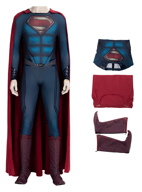 Man of Steel 2 Halloween Cosplay Superman Clark Kent Battle Suit Costume Set