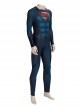 Man of Steel 2 Halloween Cosplay Superman Clark Kent Battle Suit Costume Blue Bodysuit