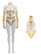 The Boys Season 2 Halloween Cosplay Starlight Annie January Backless Battle Suit Costume One-piece White Golden Bodysuit