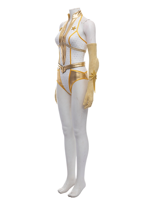 The Boys Season 2 Halloween Cosplay Starlight Annie January Backless Battle Suit Costume One-piece White Golden Bodysuit