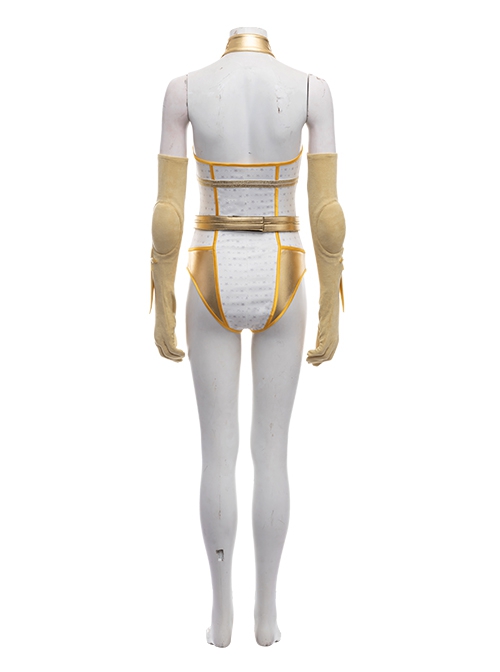 The Boys Season 2 Halloween Cosplay Starlight Annie January Backless Battle Suit Costume One-piece White Golden Bodysuit