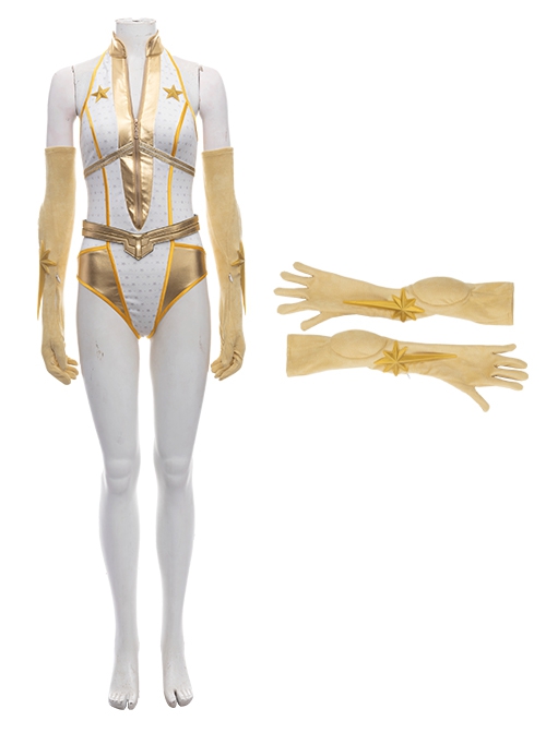 The Boys Season 2 Halloween Cosplay Starlight Annie January Backless Battle Suit Accessories Golden Long Gloves