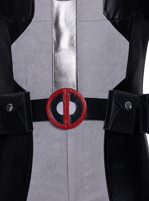 Comics X-Force Halloween Cosplay White Deadpool Gray-black Battle Suit Costume Set