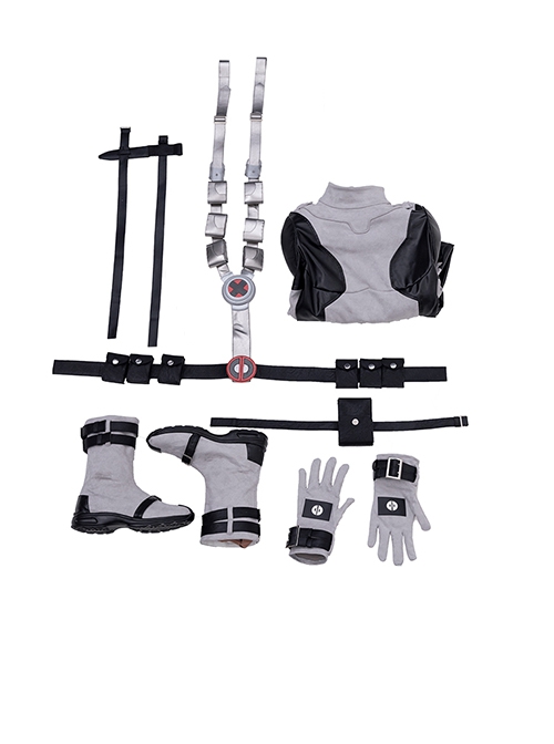 Comics X-Force Halloween Cosplay White Deadpool Gray-black Battle Suit Costume Set