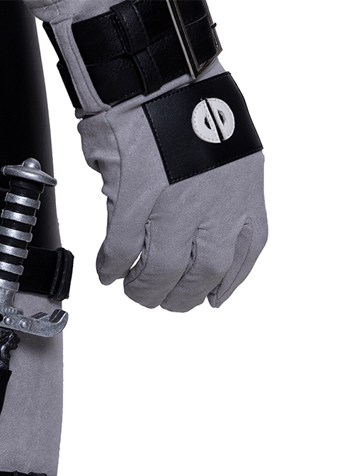 Comics X-Force Halloween Cosplay White Deadpool Gray-black Battle Suit Accessories Gray Gloves