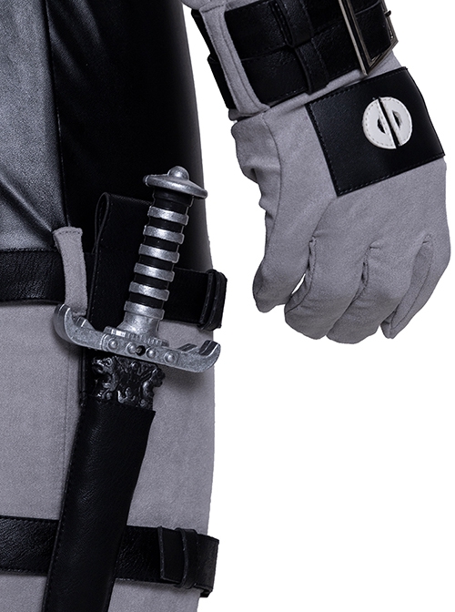 Comics X-Force Halloween Cosplay White Deadpool Gray-black Battle Suit Accessories Leg Bag And Dagger Cover Components