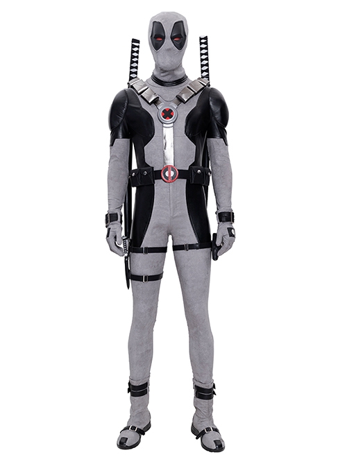 Comics X-Force Halloween Cosplay White Deadpool Gray-black Battle Suit Accessories Leg Bag And Dagger Cover Components