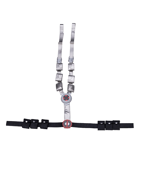 Comics X-Force Halloween Cosplay White Deadpool Gray-black Battle Suit Accessories Waist Belt And Back Straps Components