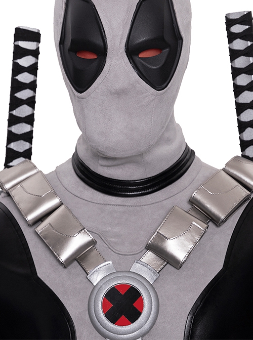 Comics X-Force Halloween Cosplay White Deadpool Gray-black Battle Suit Accessories Waist Belt And Back Straps Components