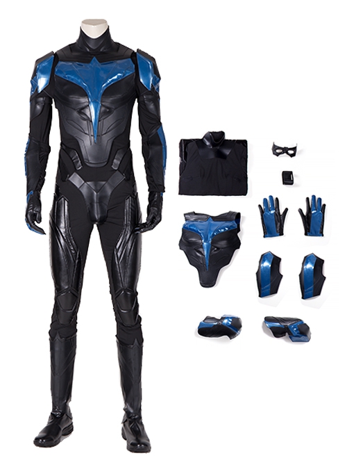 Titans Season 3 Halloween Cosplay Nightwing Dick Grayson Battle Suit Costume Leather Version Full Set