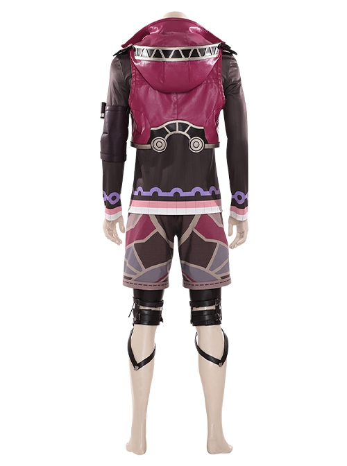 Xenoblade Chronicles Halloween Cosplay Shulk Pink Vest Jacket Set Costume Set