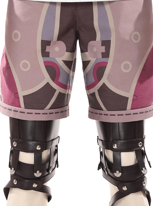 Xenoblade Chronicles Halloween Cosplay Shulk Pink Vest Jacket Set Costume Set