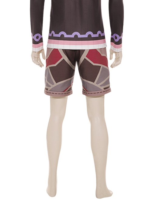 Xenoblade Chronicles Halloween Cosplay Shulk Pink Vest Jacket Set Costume Shorts