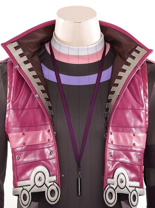 Xenoblade Chronicles Halloween Cosplay Shulk Pink Vest Jacket Set Accessories Pendant