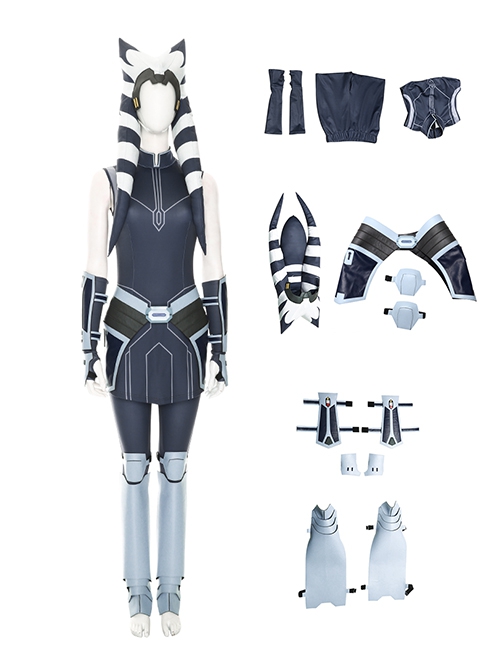 Star Wars The Clone Wars Halloween Cosplay Ahsoka Tano Costume Full Set