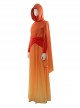 Star Wars Episode I The Phantom Menace Halloween Cosplay Padme Amidala Orange Gradient Dress Costume Full Set