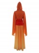 Star Wars Episode I The Phantom Menace Halloween Cosplay Padme Amidala Orange Gradient Dress Costume Full Set