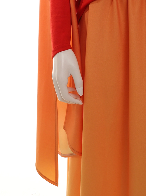 Star Wars Episode I The Phantom Menace Halloween Cosplay Padme Amidala Orange Gradient Dress Costume Full Set