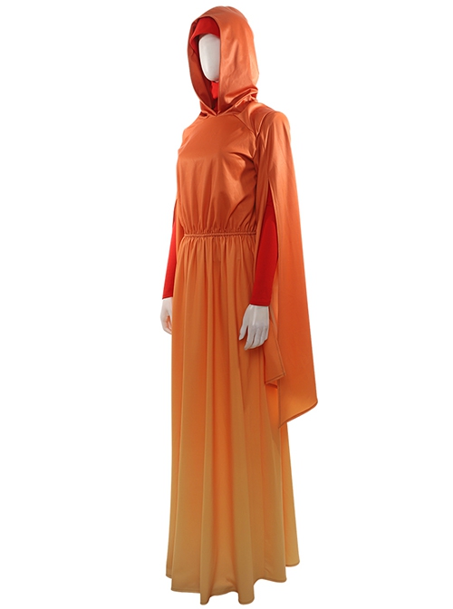 Star Wars Episode I The Phantom Menace Halloween Cosplay Padme Amidala Orange Gradient Dress Costume Orange Gradient Dress