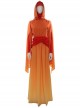 Star Wars Episode I The Phantom Menace Halloween Cosplay Padme Amidala Orange Gradient Dress Accessories Red Girdle