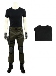 Resident Evil 3 Remake Biohazard RE 3 Halloween Cosplay Carlos Oliveira Costume Black T-shirt