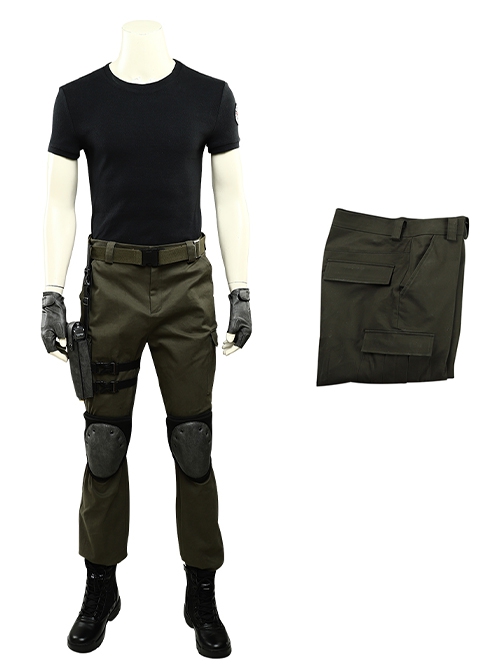 Resident Evil 3 Remake Biohazard RE 3 Halloween Cosplay Carlos Oliveira Costume Green Trousers