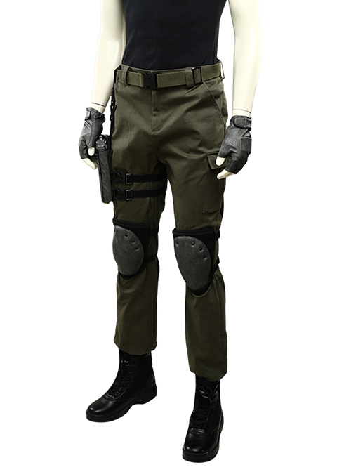 Resident Evil 3 Remake Biohazard RE 3 Halloween Cosplay Carlos Oliveira Costume Green Trousers