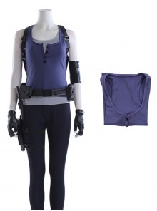 Resident Evil 3 Remake Biohazard RE 3 Halloween Cosplay Jill Valentine Costume Blue Outer Vest