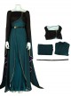 Frozen II Halloween Cosplay Anna Dark Green Dress With Cloak Costume Full Set