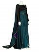 Frozen II Halloween Cosplay Anna Dark Green Dress With Cloak Costume Full Set