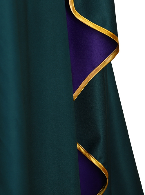 Frozen II Halloween Cosplay Anna Dark Green Dress With Cloak Costume Full Set